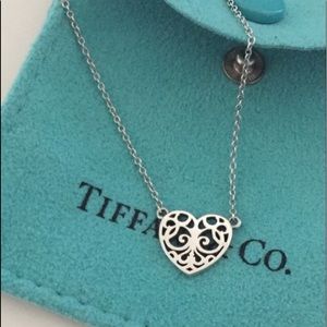 Tiffany sterling silver 15 inch heart necklace